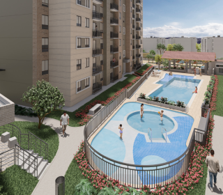 Proyecto de vivienda Torino, apartamentos en venta en Ibagué, Hacienda Santa Cruz de la constructora PRODESA.