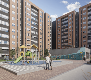 Proyecto de vivienda Praderos De Cantoval, apartamentos en venta en Bogotá, Lagos de Torca de la constructora COMPENSAR.