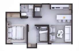 Planta apartamento 2 alcobas